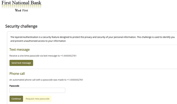 Passcode Notebank Personal - One-Time Passcode (OTP) Login Verification - First National ...